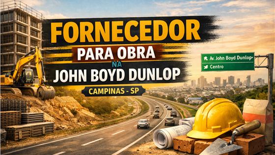 Capa do artigo Fornecedor para obra na John Boyd Dunlop