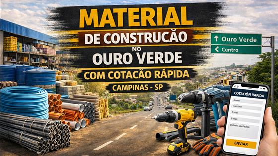 Capa do artigo Material de construcao no Ouro Verde com cotacao rapida